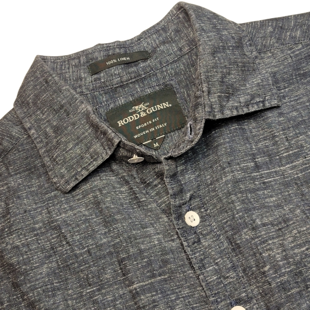 Rodd & Gunn 100% Linen Ellerslie Short Sleeve Button Down Shirt M